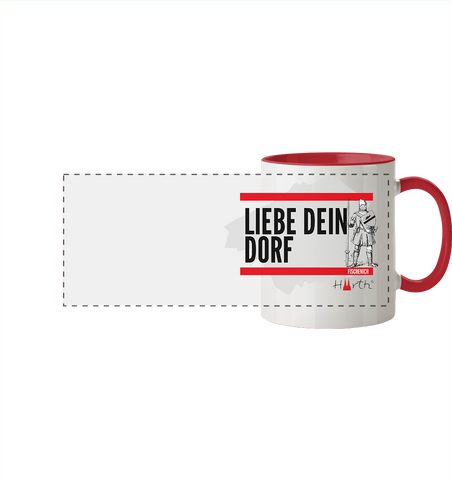 Liebe dein Dorf - Fischenich - Panorama Tasse zweifarbig