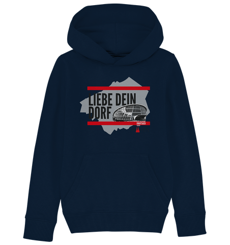 Liebe dein Dorf -Knapsack - Kids Organic Hoodie