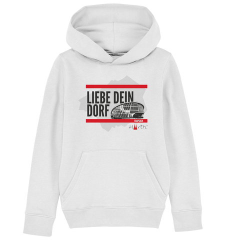 Liebe dein Dorf -Knapsack - Kids Organic Hoodie