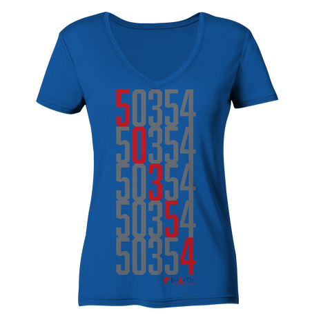 50354 Hürth - Zahlencode - Ladies Organic V-Neck Shirt