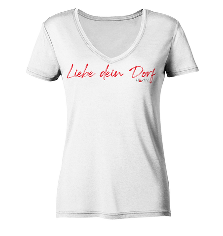 Liebe dein Dorf - Handschrift - Ladies Organic V-Neck Shirt