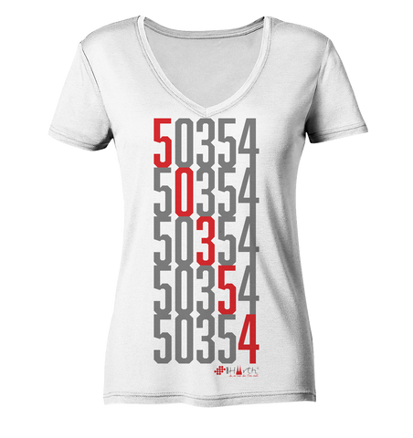 50354 Hürth - Zahlencode - Ladies Organic V-Neck Shirt
