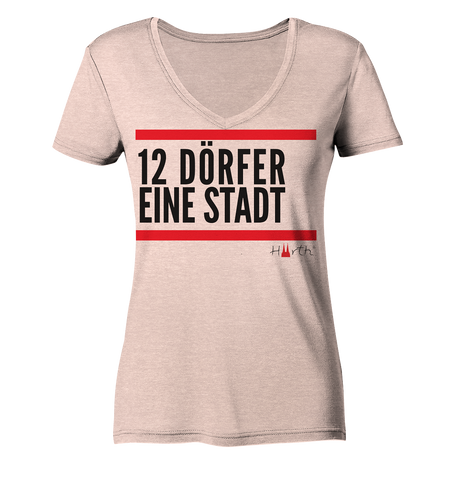Liebe dein Dorf - Alt-Hürth Kopie - Ladies Organic V-Neck Shirt