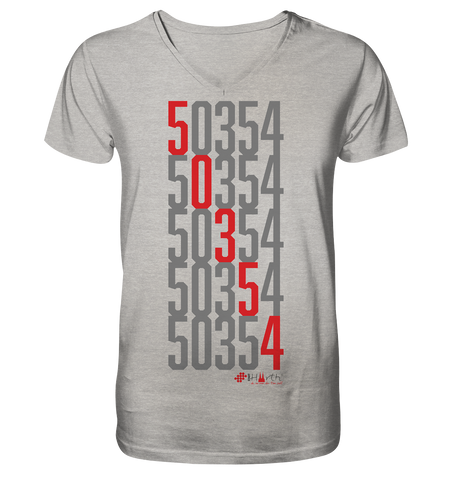 50354 Hürth - Zahlencode - Mens Organic V-Neck Shirt