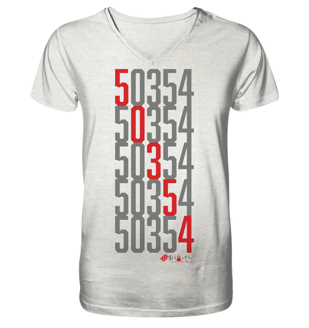 50354 Hürth - Zahlencode - Mens Organic V-Neck Shirt